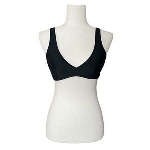 Aerie Scoop V Neck Black Bikini Top with adjustable back hook M NWT